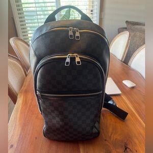 Checkered Black Men's Backpack